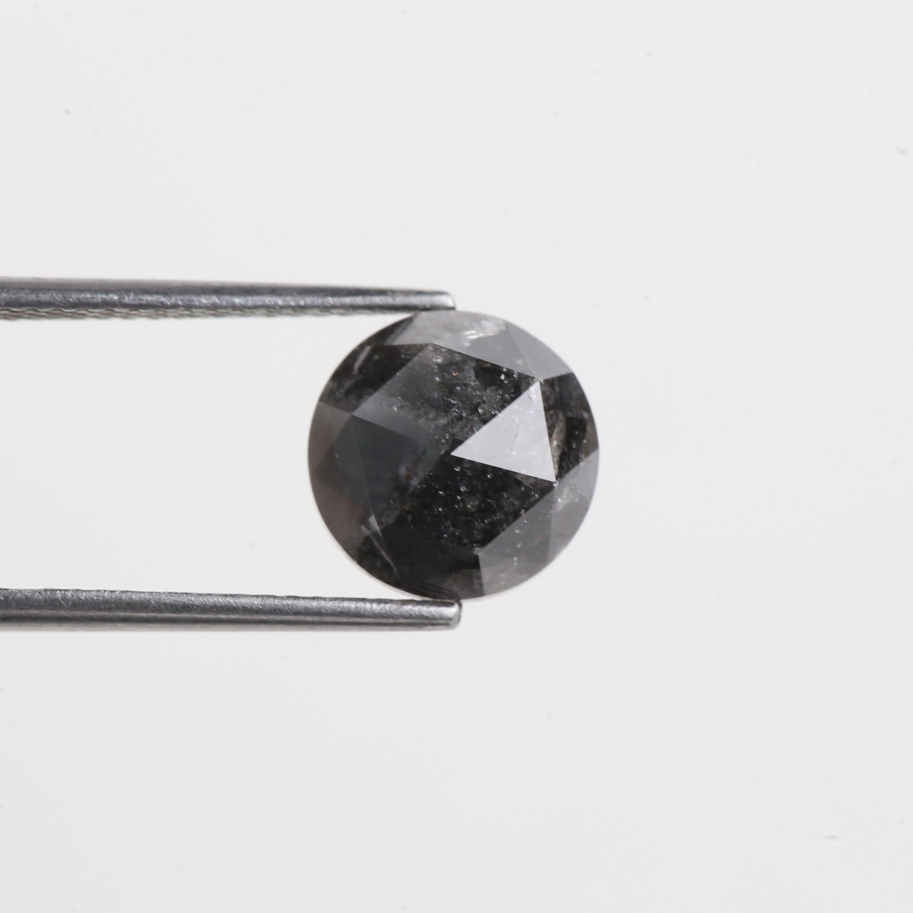 3.10 Carat Natural Loose Black Diamond Round Rose Cut 9.11 MM