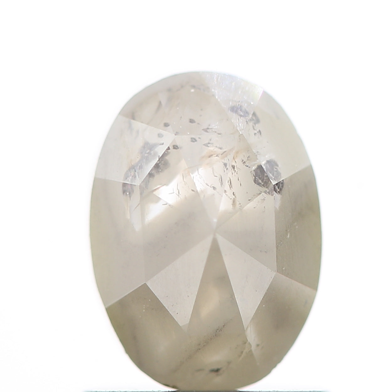 1.21 Carat Salt and Pepper Rose Cut Oval Diamond 7 MM