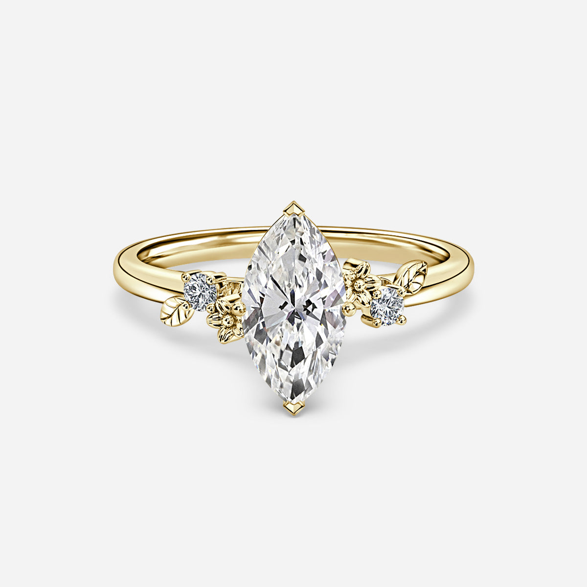 18k Yellow Gold 1 Carat Marquise Engagement Ring Sage