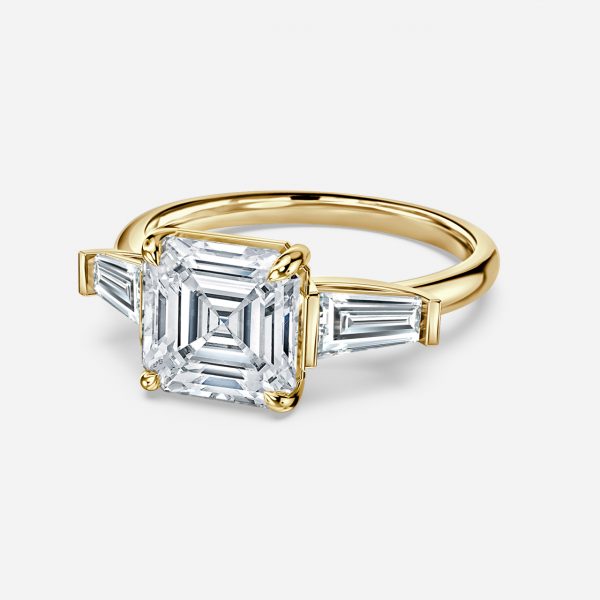 Jeraldine Asscher Three Stone Engagement Ring 14K / 18K Solid Gold