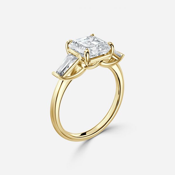 Jeraldine Asscher Three Stone Engagement Ring 14K / 18K Solid Gold