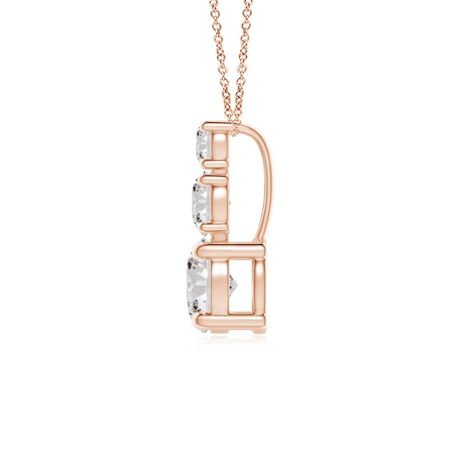 Trilogy Pendant In 14k/18k Rose Gold E/VS1