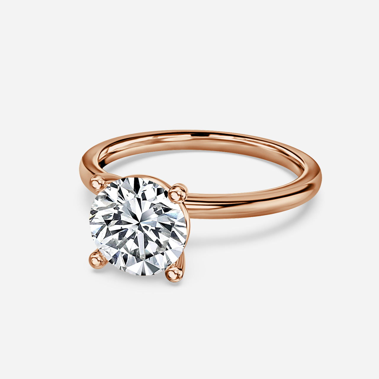 18K Rose Gold 1 Carat Lab Grown Diamond Solitaire Ring Luna