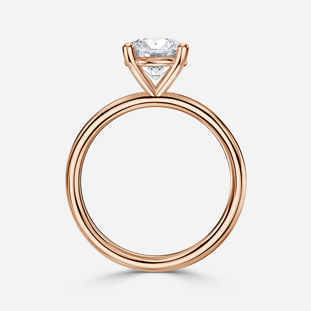 18K Rose Gold 1 Carat Lab Grown Diamond Solitaire Ring Luna