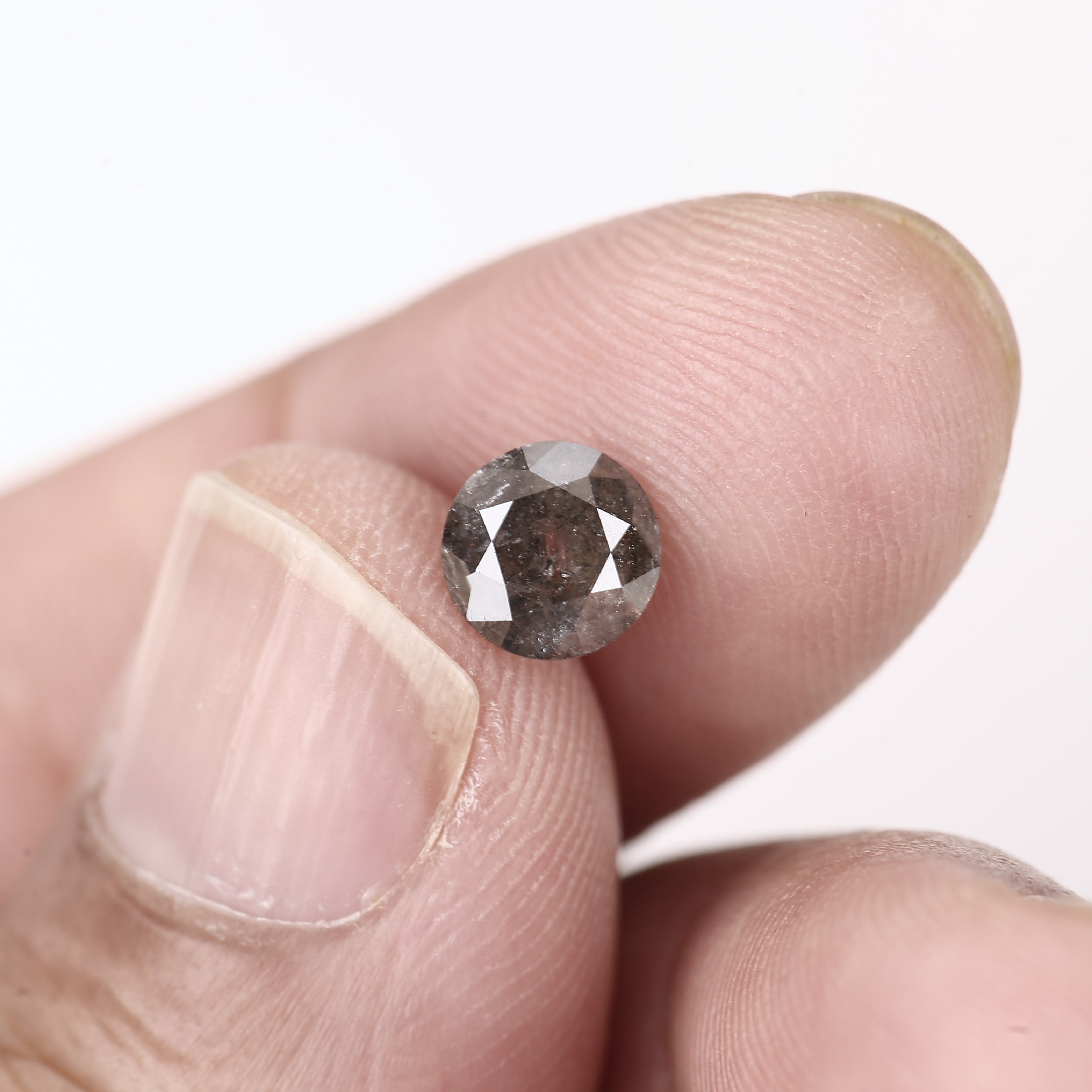 0.88 Ct Brown Grey Salt and Pepper Diamond 6 MM Perfect for Unique Jewelry Designs