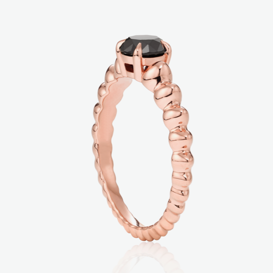Rosario Black Diamond Ring 14k Rose Gold Gift For Her - Blackdiamond