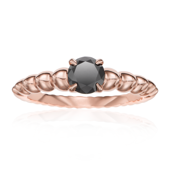 Rosario Black Diamond Ring 14k Rose Gold Gift For Her - Blackdiamond