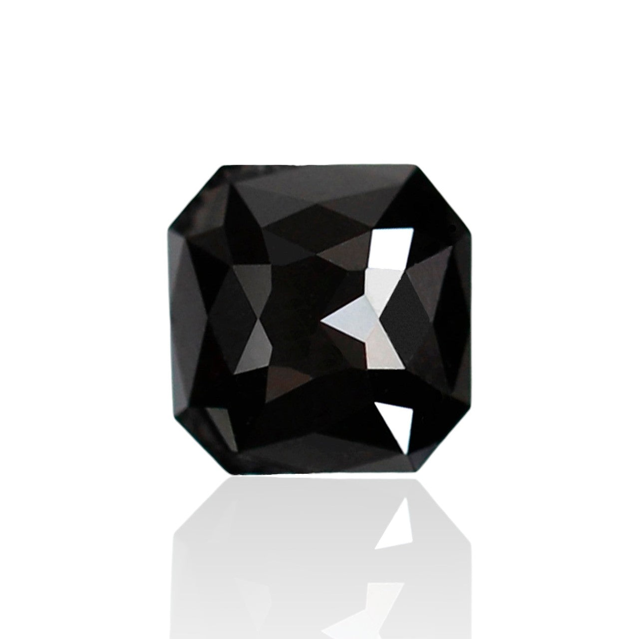 0.93 Carat Asscher Cut Loose Natural Black Diamond 5 MM AAA Quality Diamond For Jewelry