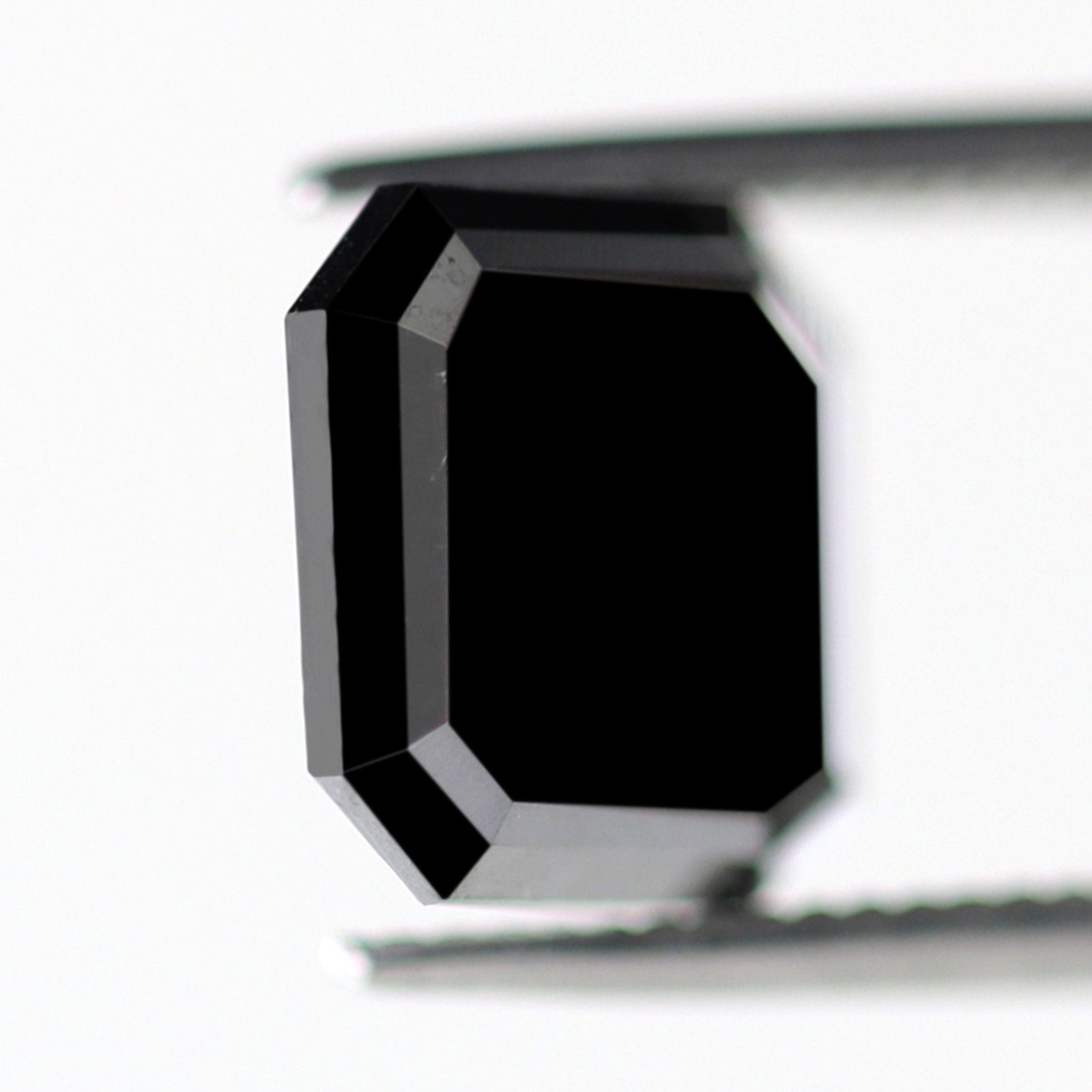 3.09 Carat Heated Black Color Fancy Asscher Shape 9 MM Loose Natural Ethically Sourced Black Diamond For Unique Custom Engagement Ring - Blackdiamond