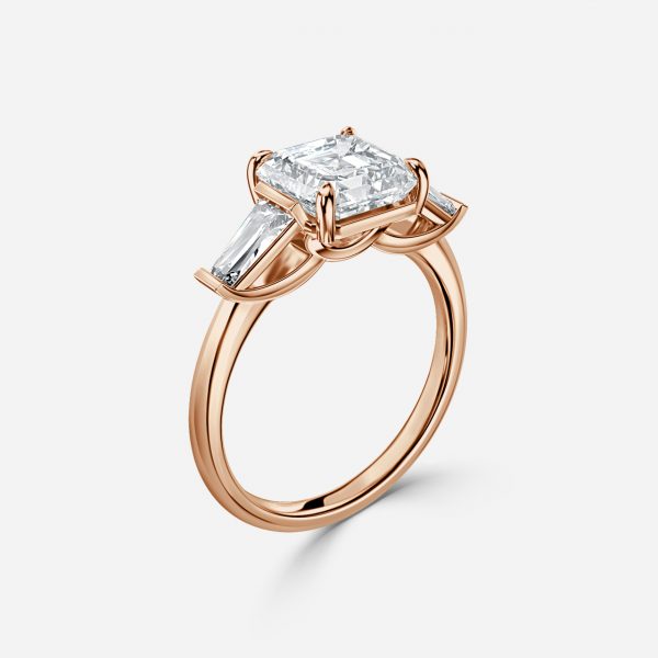 Jeraldine Asscher Three Stone Engagement Ring 14K / 18K Solid Gold