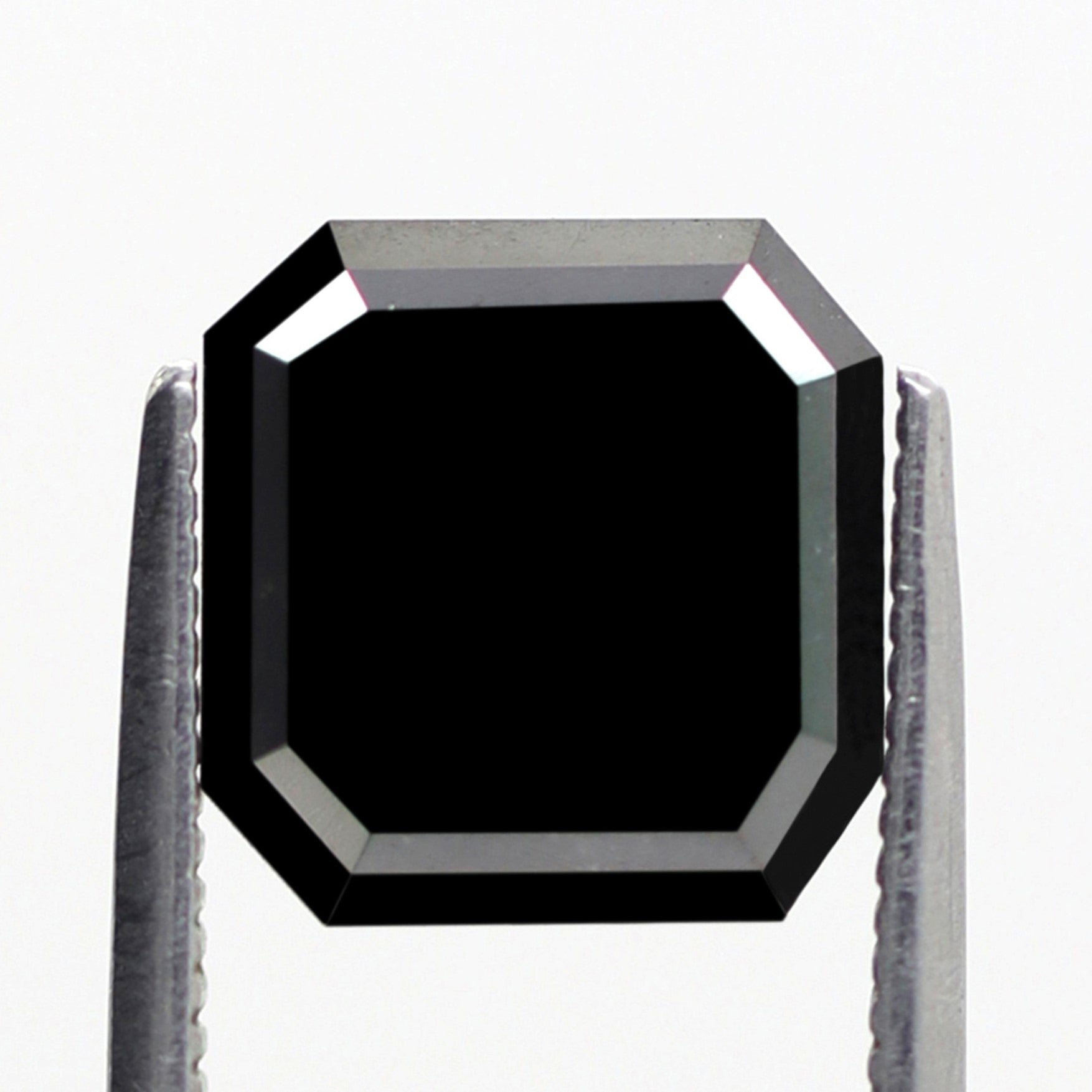 3.09 Carat Heated Black Color Fancy Asscher Shape 9 MM Loose Natural Ethically Sourced Black Diamond For Unique Custom Engagement Ring - Blackdiamond