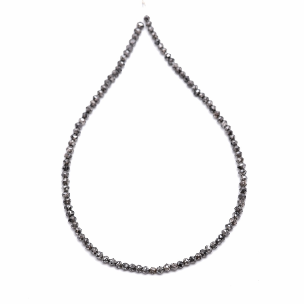 AAA+ Quality 15 Inch Strand Faceted Natural Grey Diamond Beads