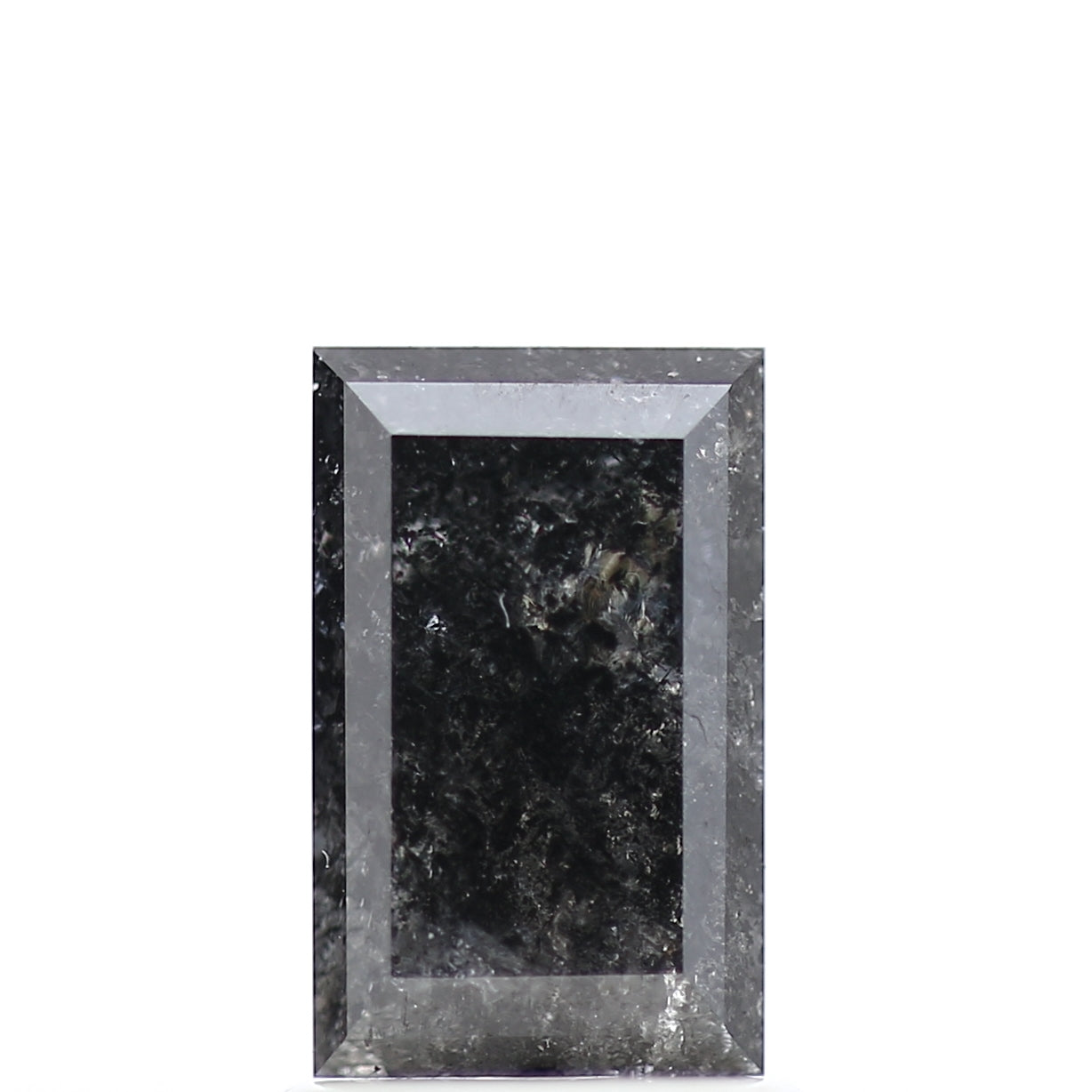 1.58 Carat Baguette Cut Black Salt & Pepper Natural Diamond 7.86 MM
