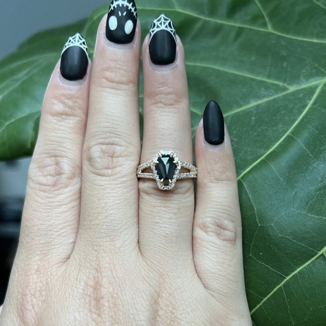 1ct Natural Forever Love Black and White Diamond Ring - Blackdiamond