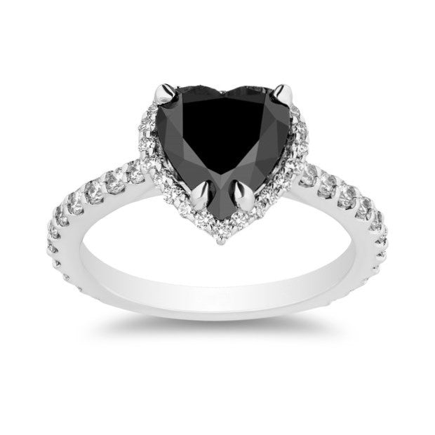 Cuore Black & White Diamond Ring - Blackdiamond