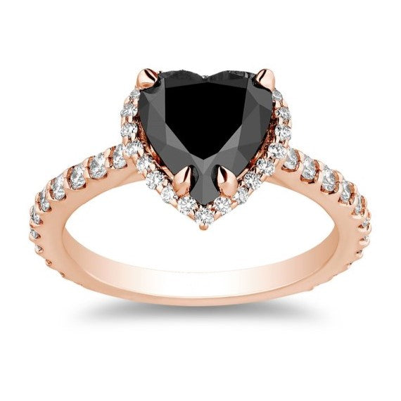 Cuore Black & White Diamond Ring - Blackdiamond