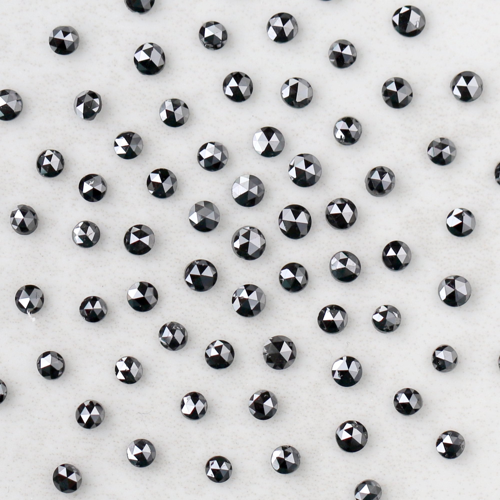 5.08 Carat Loose Natural Round Diamond 2.2 to 2.7 MM Heated Black Color Diamond Conflict Free Black Diamond For Unique Bridal Jewelry - Blackdiamond