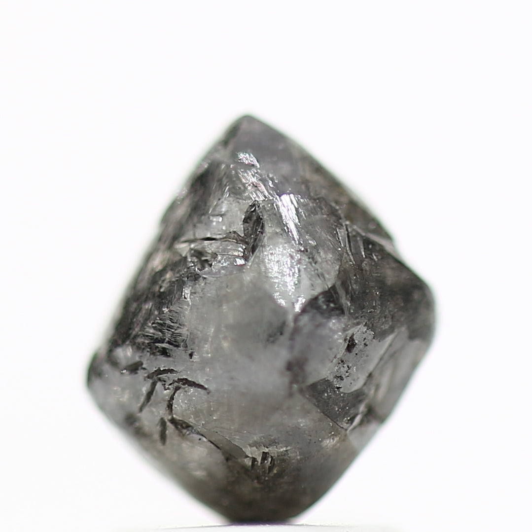 2.36 Carat Octahedron Diamond Rough Natural Raw Black Diamond 7.40 MM - Blackdiamond