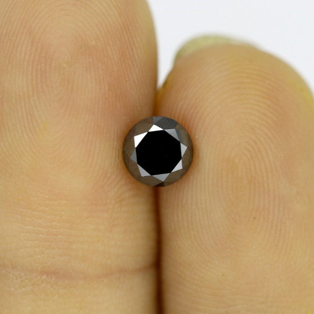 1 Carat Brilliant Cut Round Shape Natural Loose Black Diamond AAA Quality Suitable For Prong Setting 14k Rose Gold Solitaire Engagement Ring - Blackdiamond
