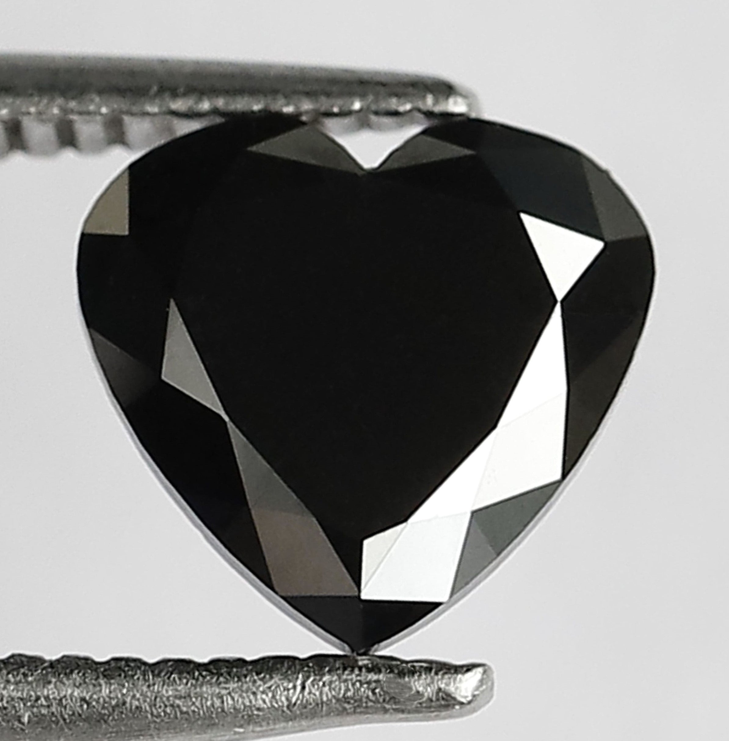 1.27 Carat AAA Quality Black Color 7 MM Black Heart Shape Diamond Loose For Engagement Ring - Blackdiamond