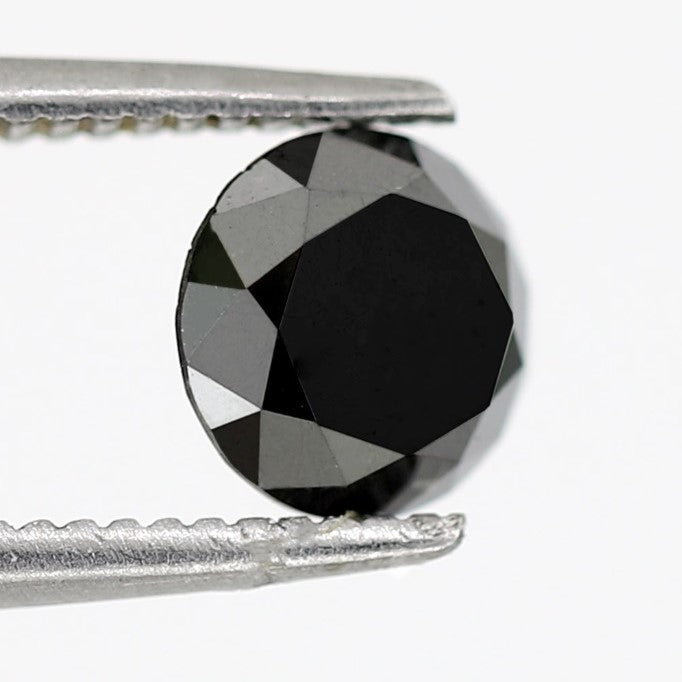 1 Carat Brilliant Cut Round Shape Natural Loose Black Diamond AAA Quality Suitable For Prong Setting 14k Rose Gold Solitaire Engagement Ring - Blackdiamond