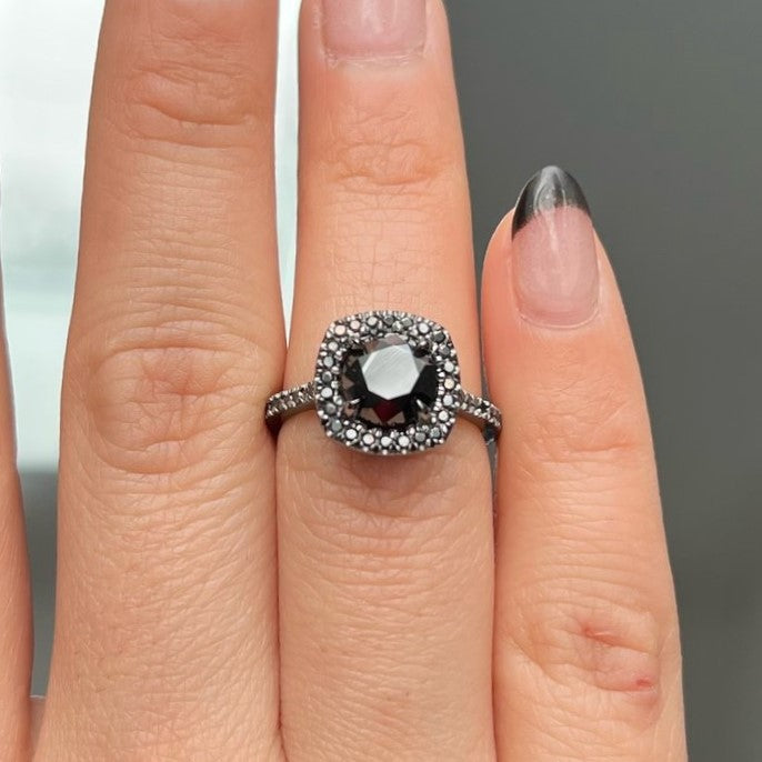 Halo Most Eternity Black Diamond Ring - Blackdiamond