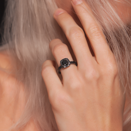 Halo Most Eternity Black Diamond Ring - Blackdiamond
