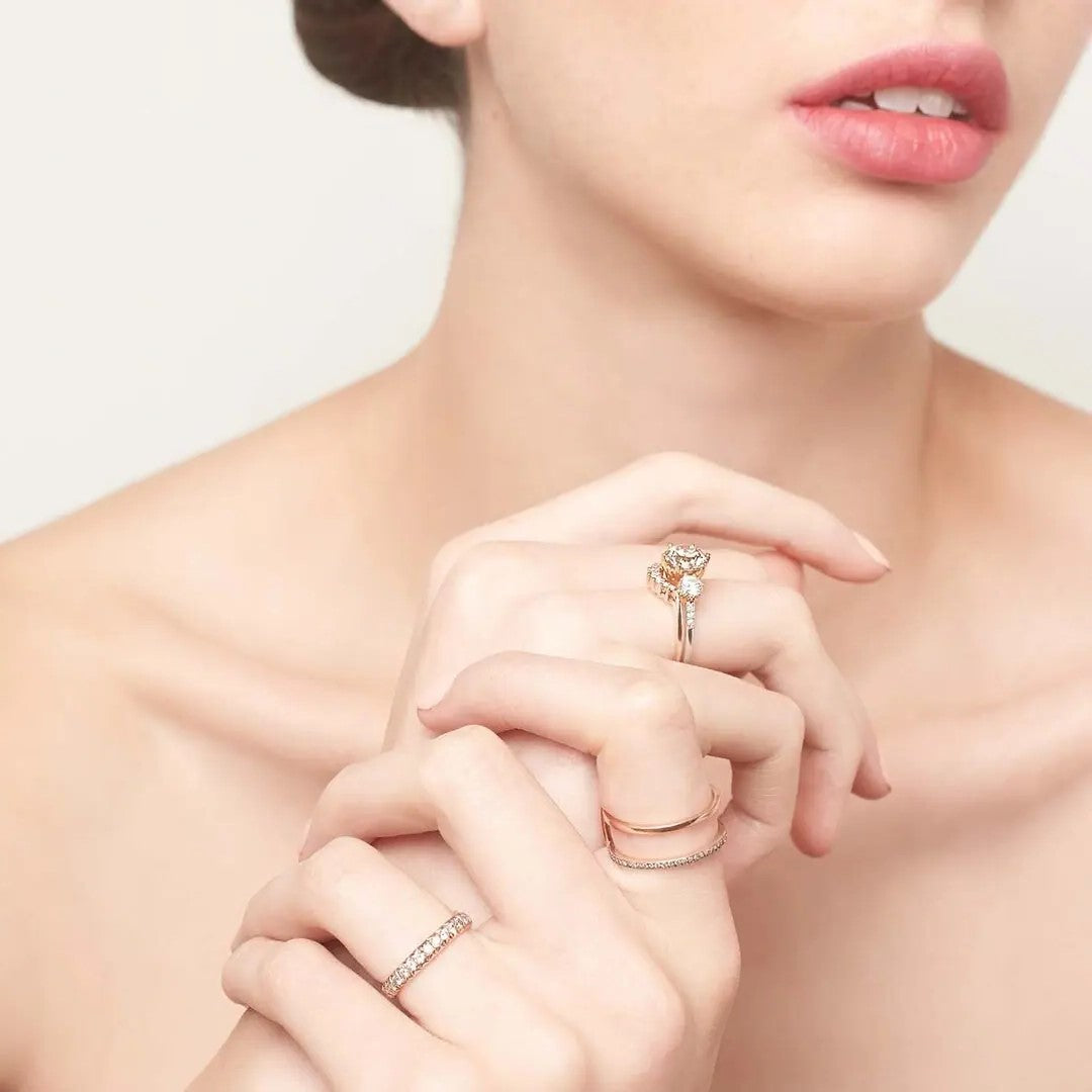 Three Stone Black Diamond Ring 14K Yellow Gold - Blackdiamond