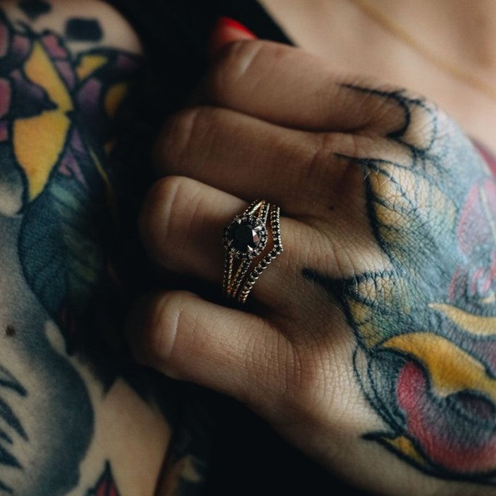The Lana Black Diamond Ring 14k Rose Gold Gift For Her - Blackdiamond