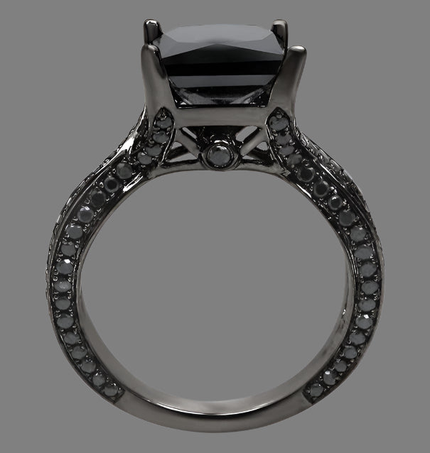 black diamond micro pave diamond ring