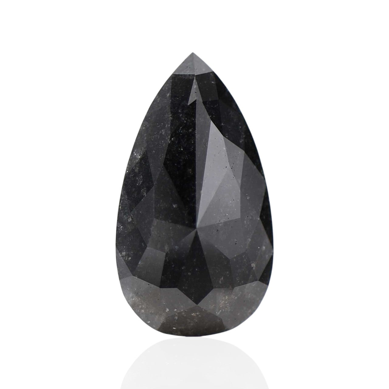 6.58 Carat Natural Elongated Pear Shape Black Diamond For Ring
