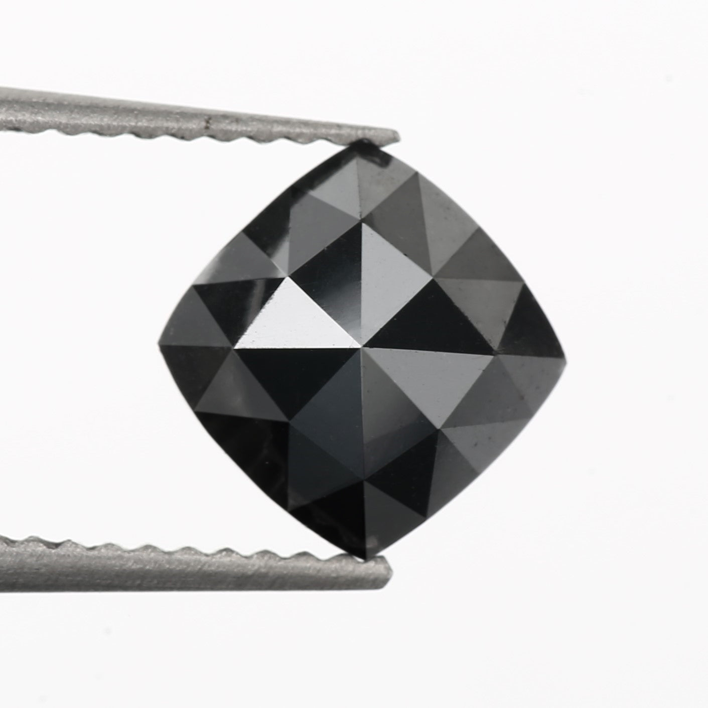 rose cut black diamond cushion