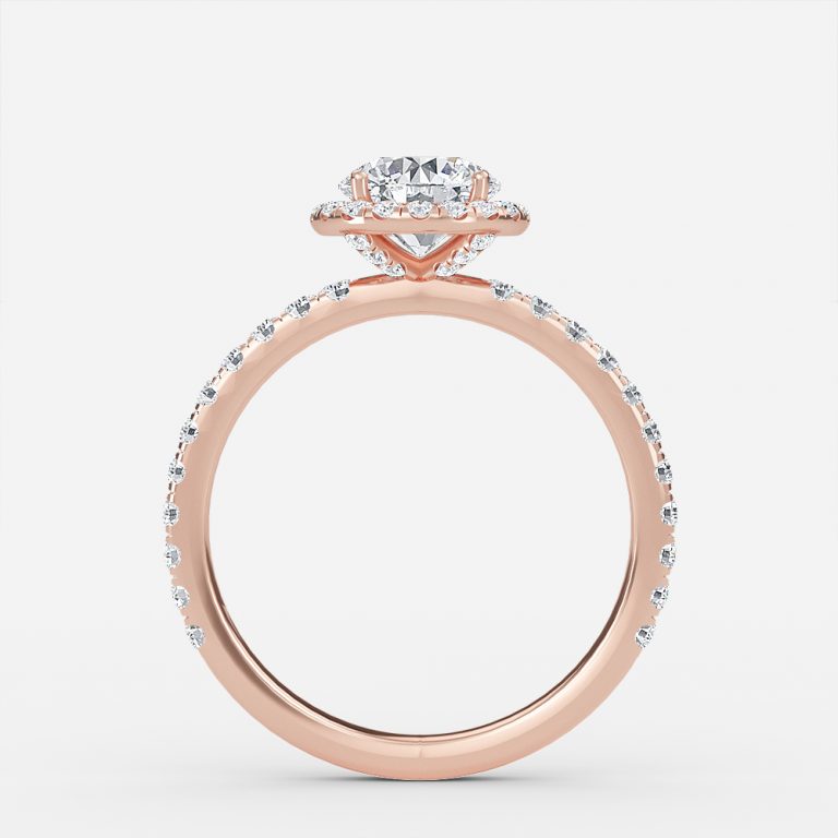 Killian Round Halo Engagement Ring 14K / 18K Solid Gold