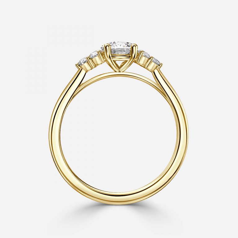 Nika Cushion Cluster Engagement Ring 14K / 18K Solid Gold