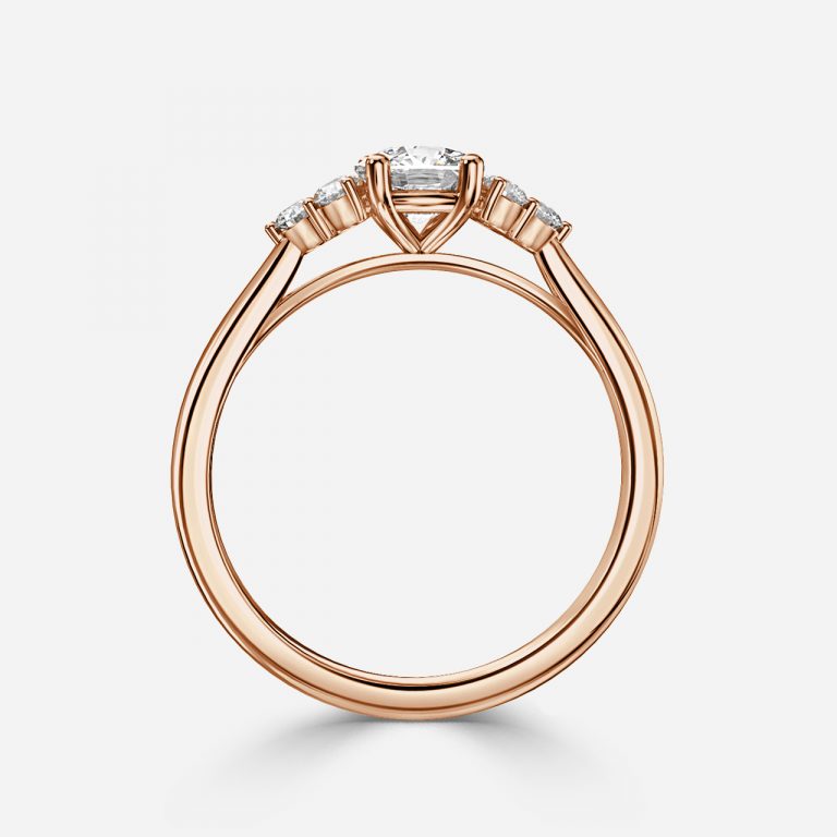 Nika Cushion Cluster Engagement Ring 14K / 18K Solid Gold