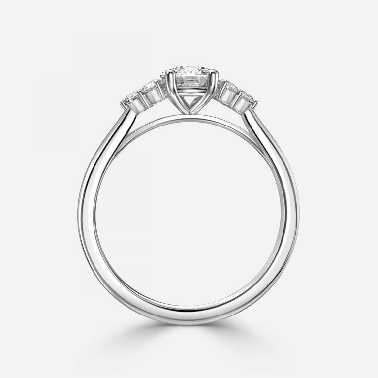 Nika Cushion Cluster Engagement Ring 14K / 18K Solid Gold