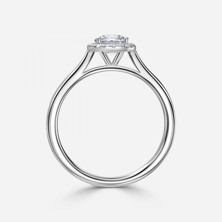 Kevi Cushion Halo Engagement Ring 14K / 18K Solid Gold