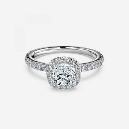 Killian Cushion Halo Engagement Ring 14K / 18K Solid Gold