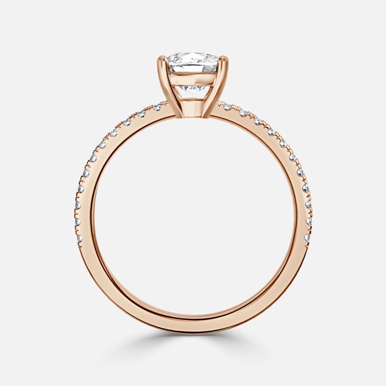 Lux Cushion Diamond Band Engagement Ring 14K / 18K Solid Gold