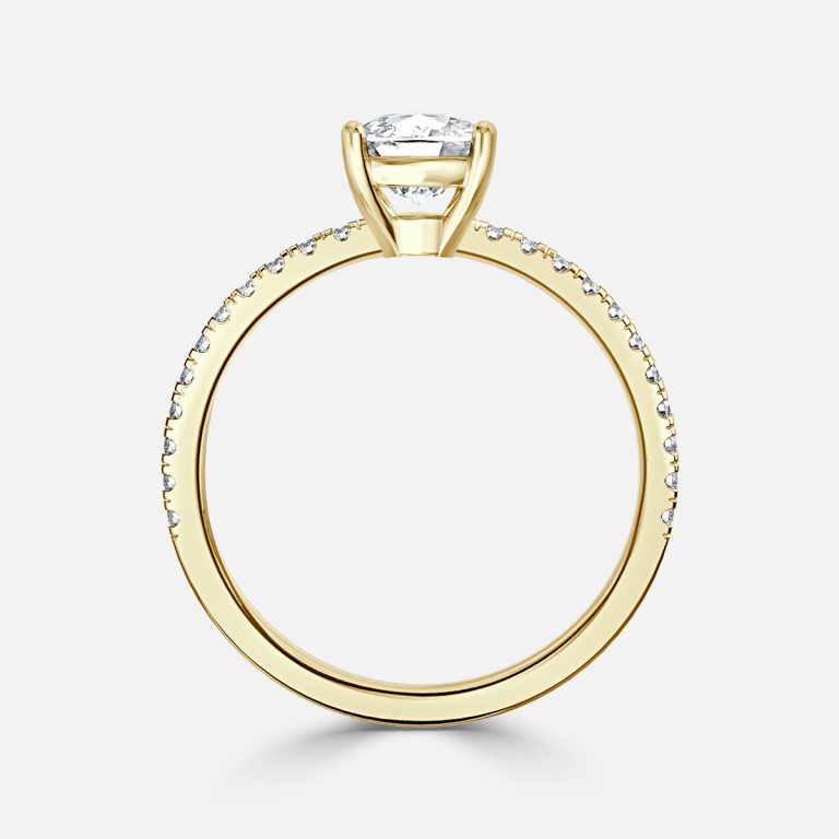 Lux Cushion Diamond Band Engagement Ring 14K / 18K Solid Gold
