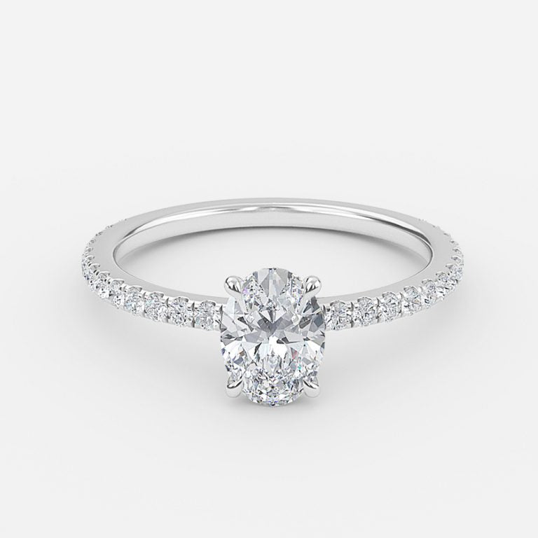 Vinston Oval Dainty Engagement Ring 14K / 18K Solid Gold