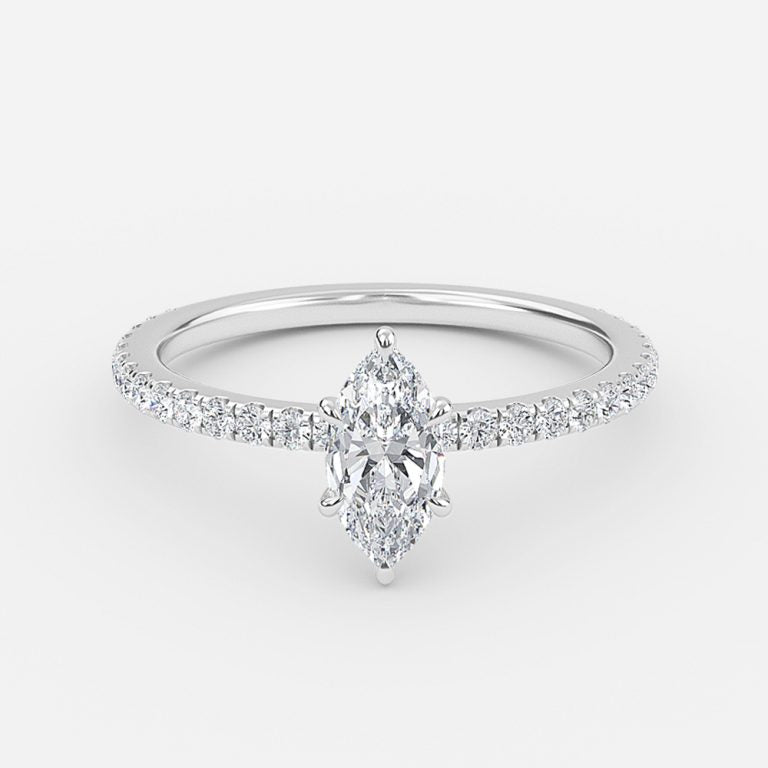 Vinston Marquise Diamond Band Engagement Ring 14K / 18K Solid Gold