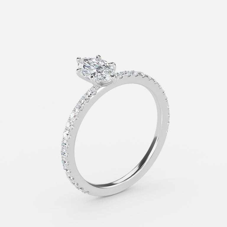 Vinston Marquise Diamond Band Engagement Ring 14K / 18K Solid Gold