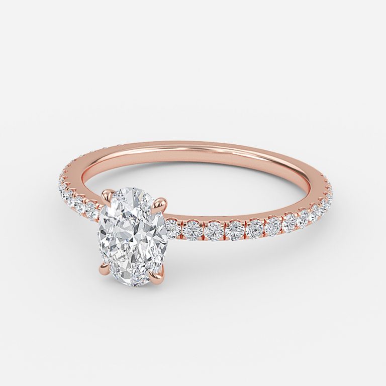 Vinston Oval Dainty Engagement Ring 14K / 18K Solid Gold