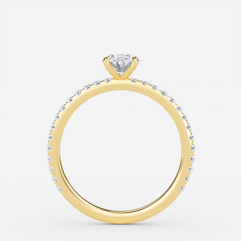 Vinston Oval Dainty Engagement Ring 14K / 18K Solid Gold