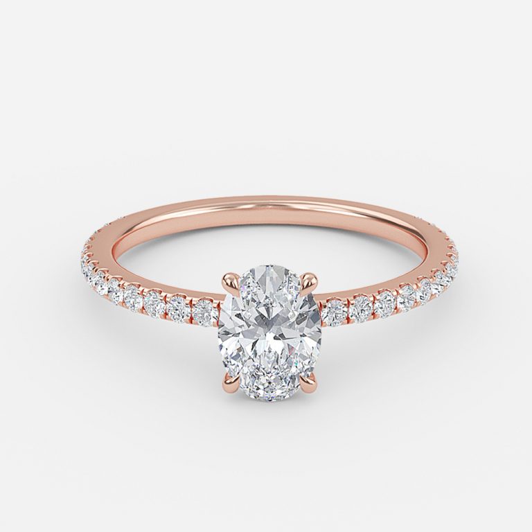 Vinston Oval Dainty Engagement Ring 14K / 18K Solid Gold