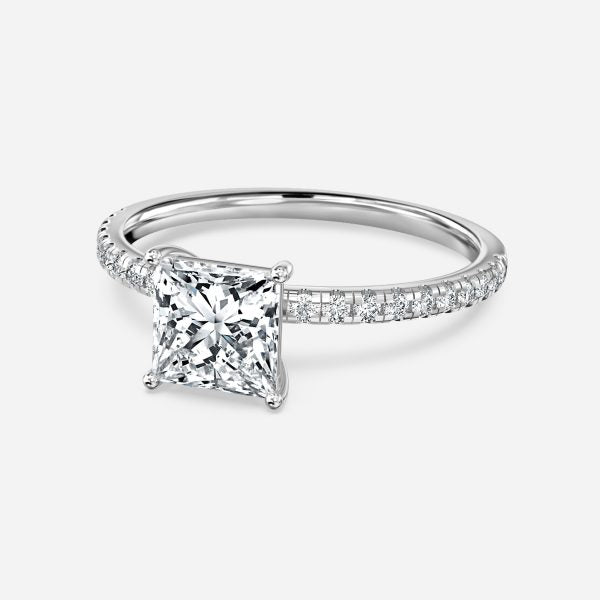 Ulip Princess Diamond Band Engagement Ring 14K / 18K Solid Gold