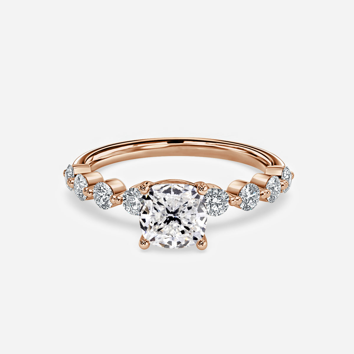 Tivian Cushion Unique Diamond Engagement Ring 14K / 18K Solid Gold