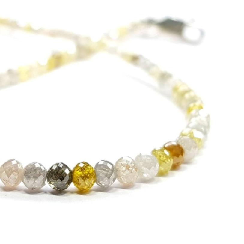 9 Carat Diamond Beads Necklace Multi color Unique Natural Diamond