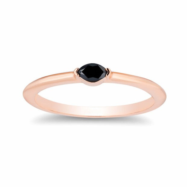 Elegant Marquise Black Diamond Ring - Blackdiamond